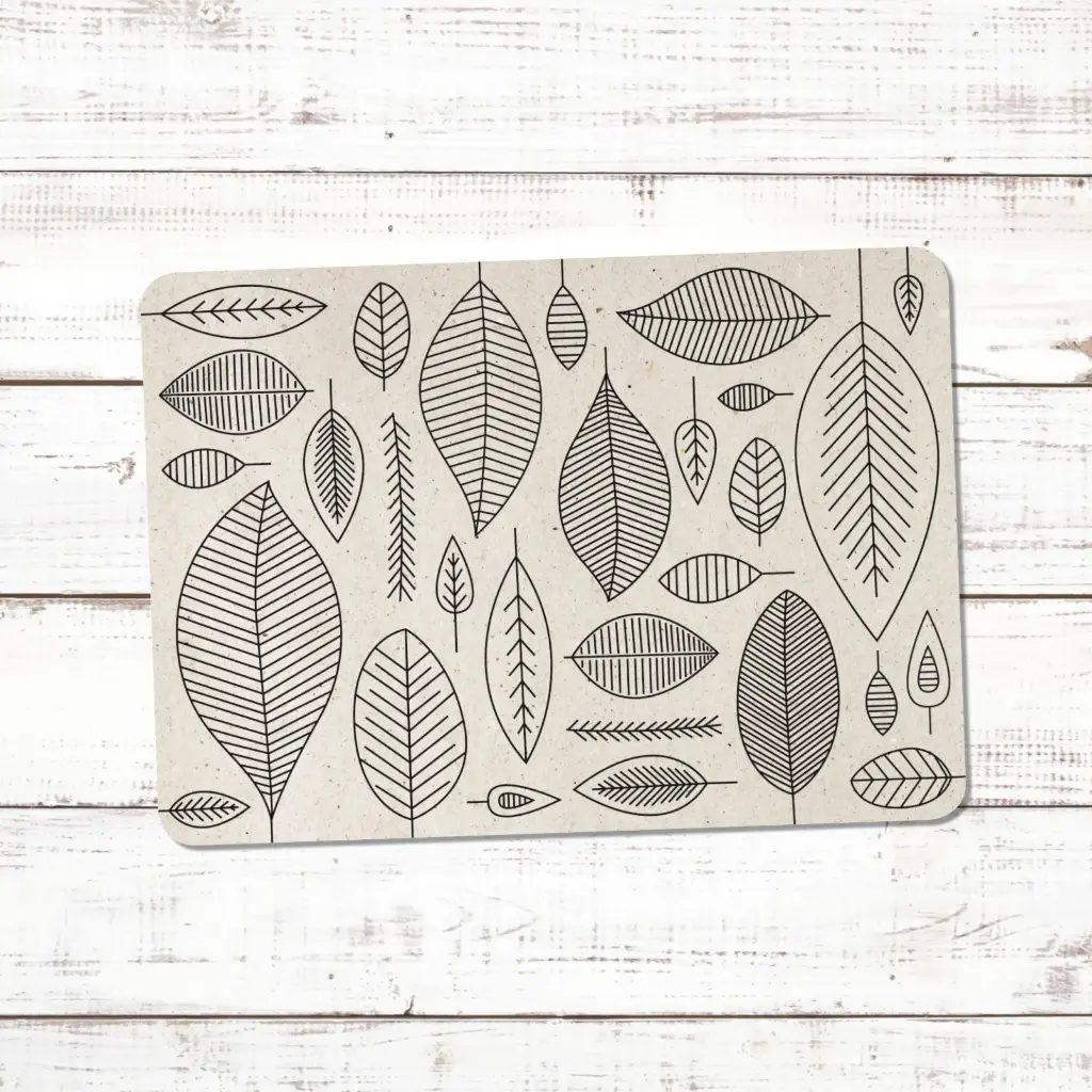 Carte Postale Pauline K. "FEUILLES LIGNES"